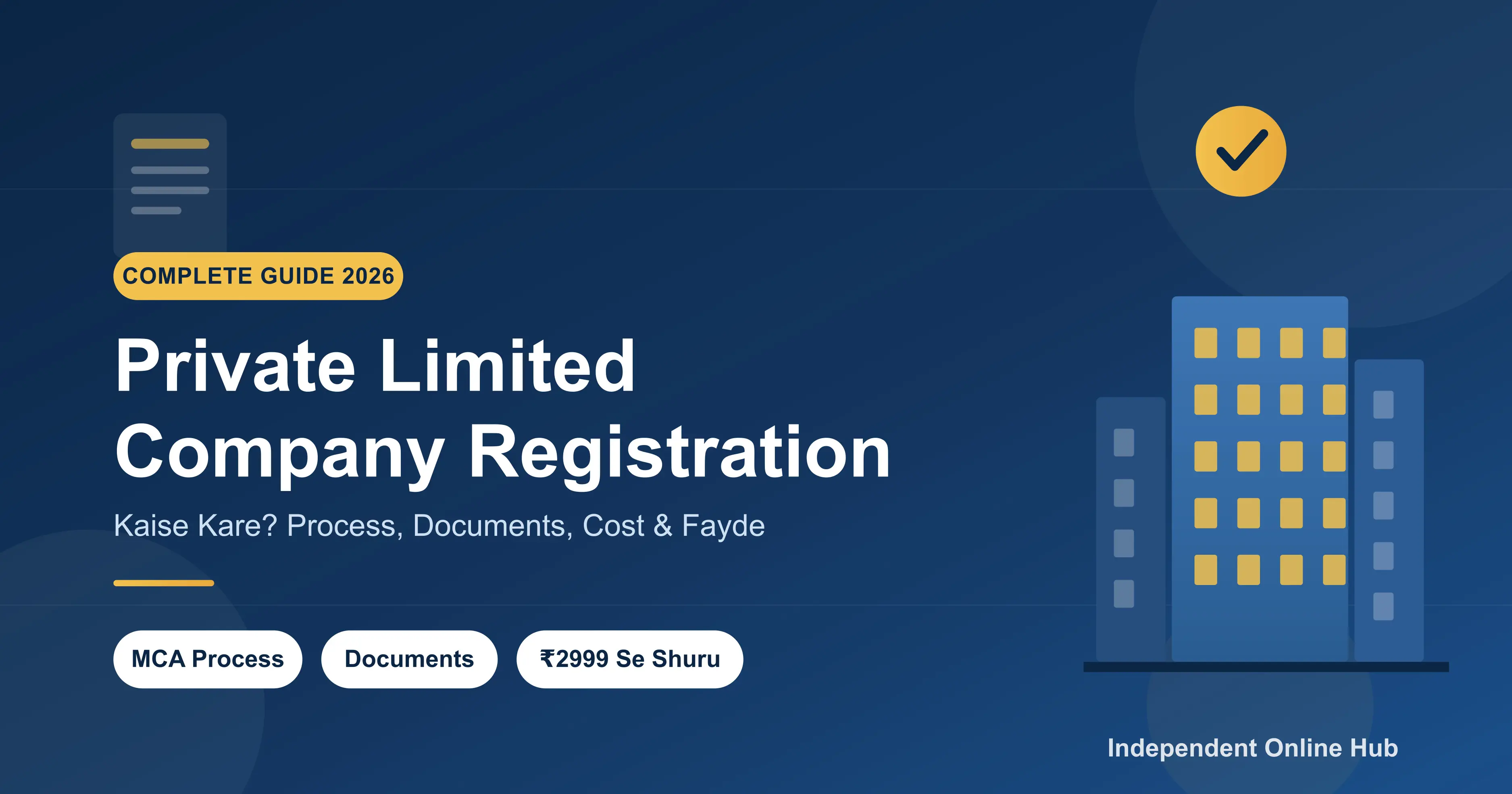 Private Limited Company Registration Kaise Kare? Full Process, Cost & Documents (2026)