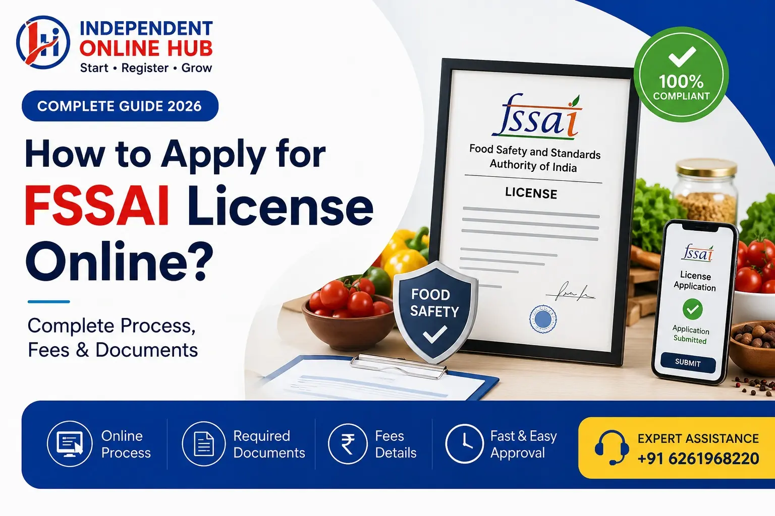 How to Apply for FSSAI License Online? (FSSAI License Kaise Banwaye? पूरी जानकारी, दस्तावेज़, फीस, ऑनलाइन प्रक्रिया और फायदे (2026 Guide)