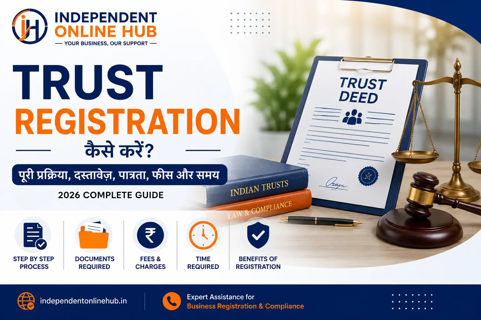 Trust Registration कैसे करें? पूरी प्रक्रिया, दस्तावेज़, पात्रता, फीस और समय (2026 Guide)